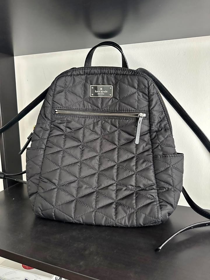 Kate Spade Black Quilted Backpack