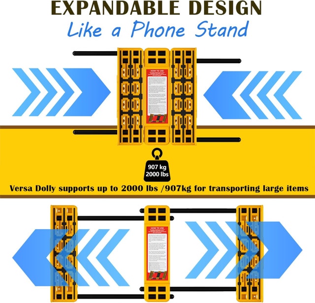 Heavy-Duty Adjustable Dolly Cart with 2 Elastic Strap - photo 5