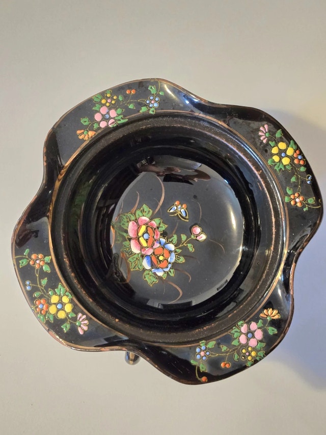 Vintage 1940s Japan Redware bowl, Missing Lid