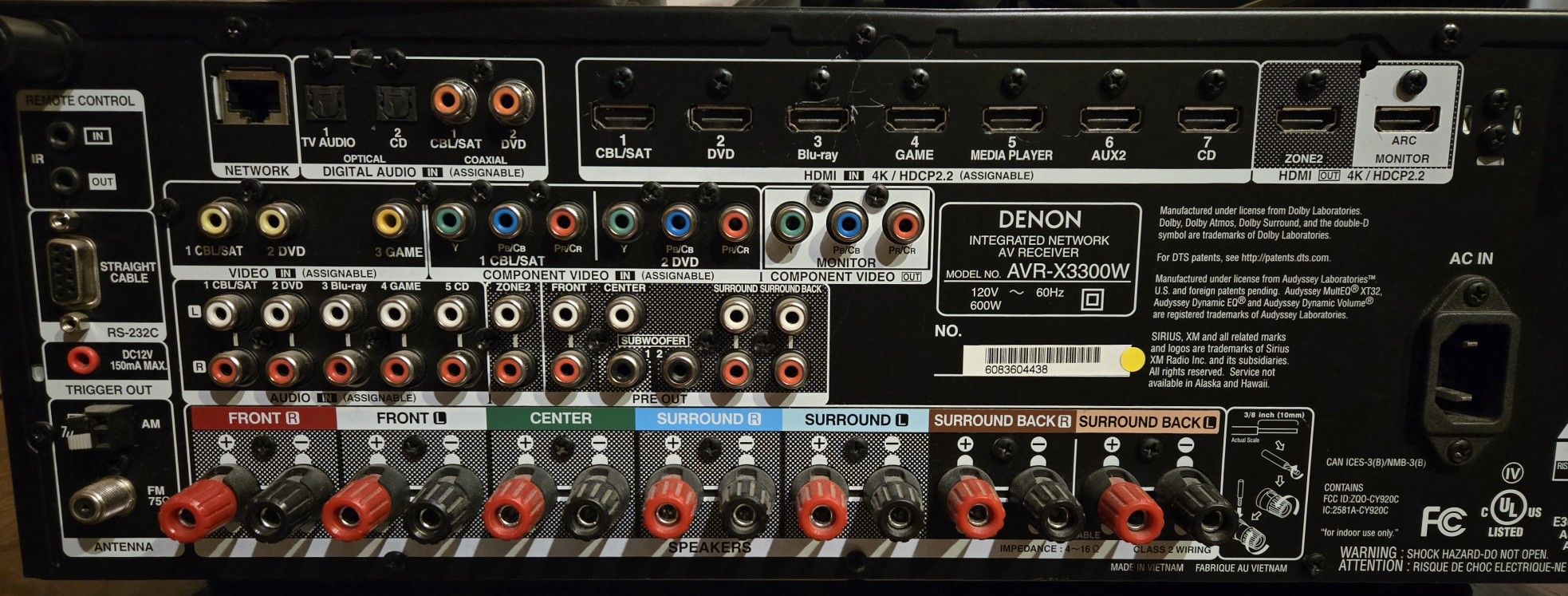 Denon AVR Receiver X3300W (4K - 60Hz) Capable - photo 2