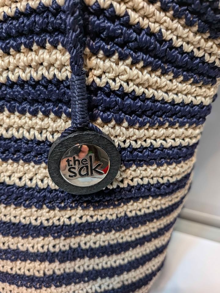 The Sak Signature Crochet Tote – Maritime Navy Stripe - photo 4