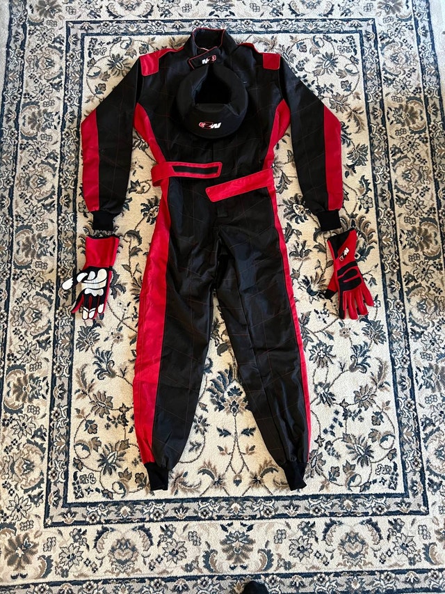Cordura Racing Suit with Racing Gloves & Neck Brace