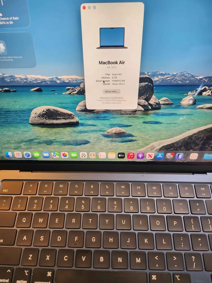 M2 Macbook Air, 8gb , 256gb sad for sale - photo 2