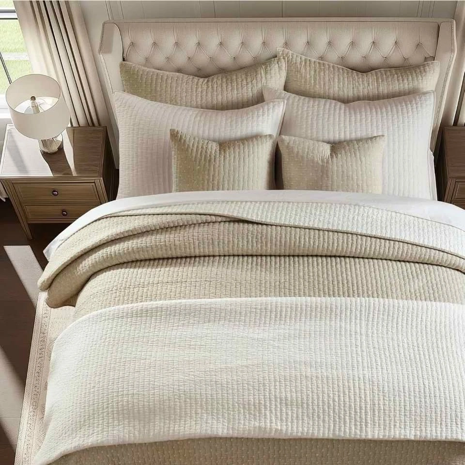 GIFTABLE-Levtex Home Cross Stitch Reversible King Quilt Set - photo 4