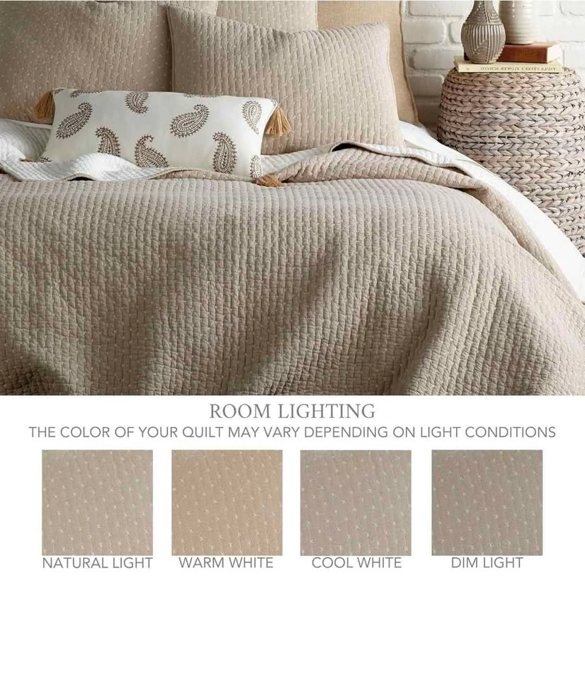 GIFTABLE-Levtex Home Cross Stitch Reversible King Quilt Set - photo 5