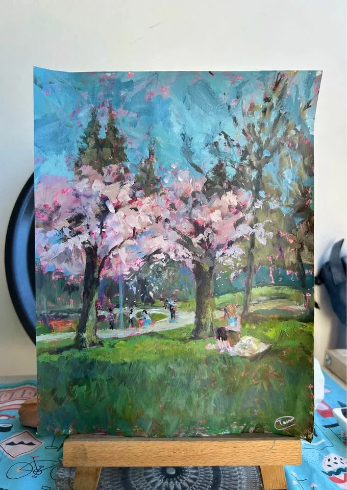 "Blossom Frolic" Original Acrylic Painting image indicator(2)