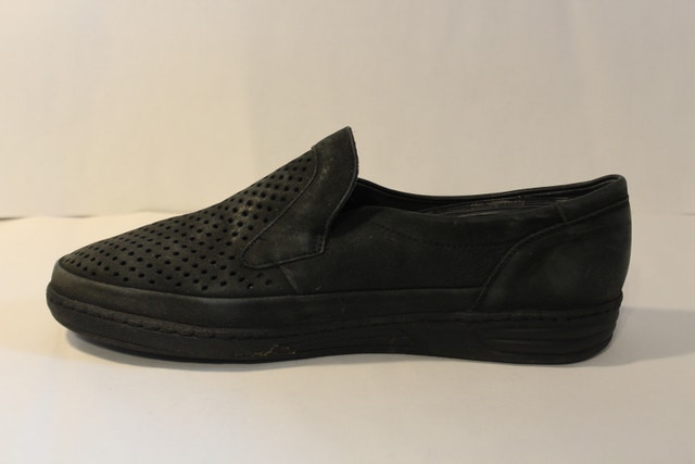 US 8 Male Mephisto Air-Jet black leather slip-on loafers - photo 2