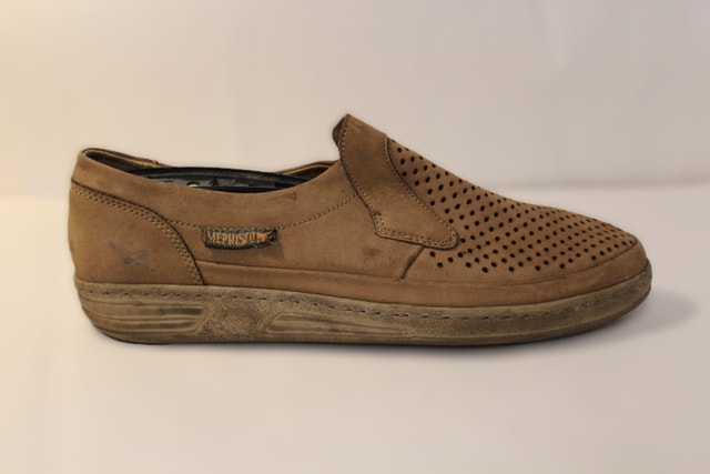 US 8 Male Mephisto Air-Jet brown leather slip-on loafers