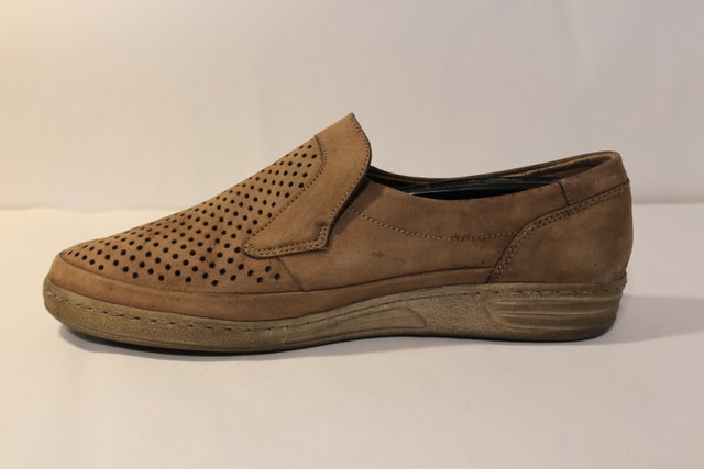 US 8 Male Mephisto Air-Jet brown leather slip-on loafers - photo 2