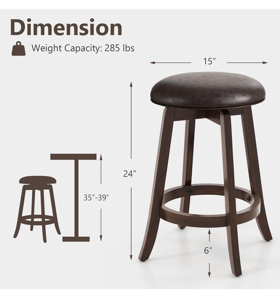 Counter Height Bar Stools Set of 2 - photo 3
