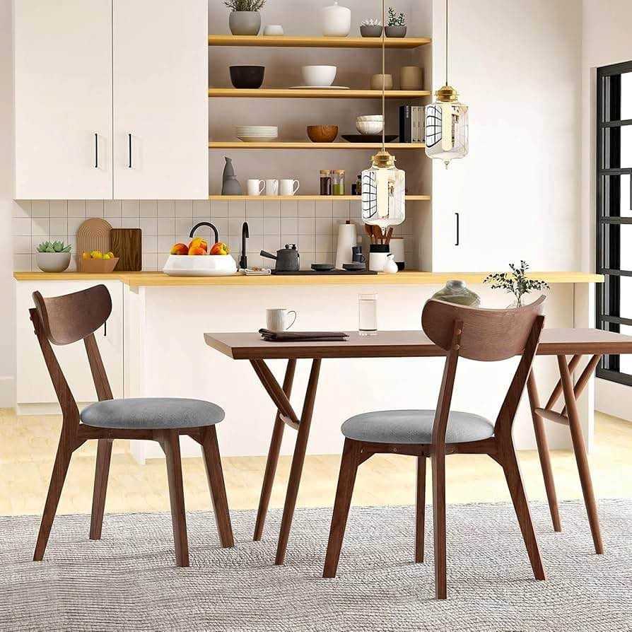 Solid Wood Dining Chair with Cushioned Seat