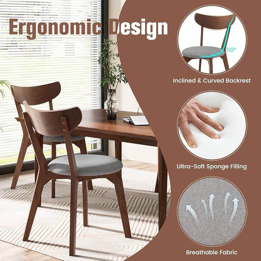 Solid Wood Dining Chair with Cushioned Seat - photo 4
