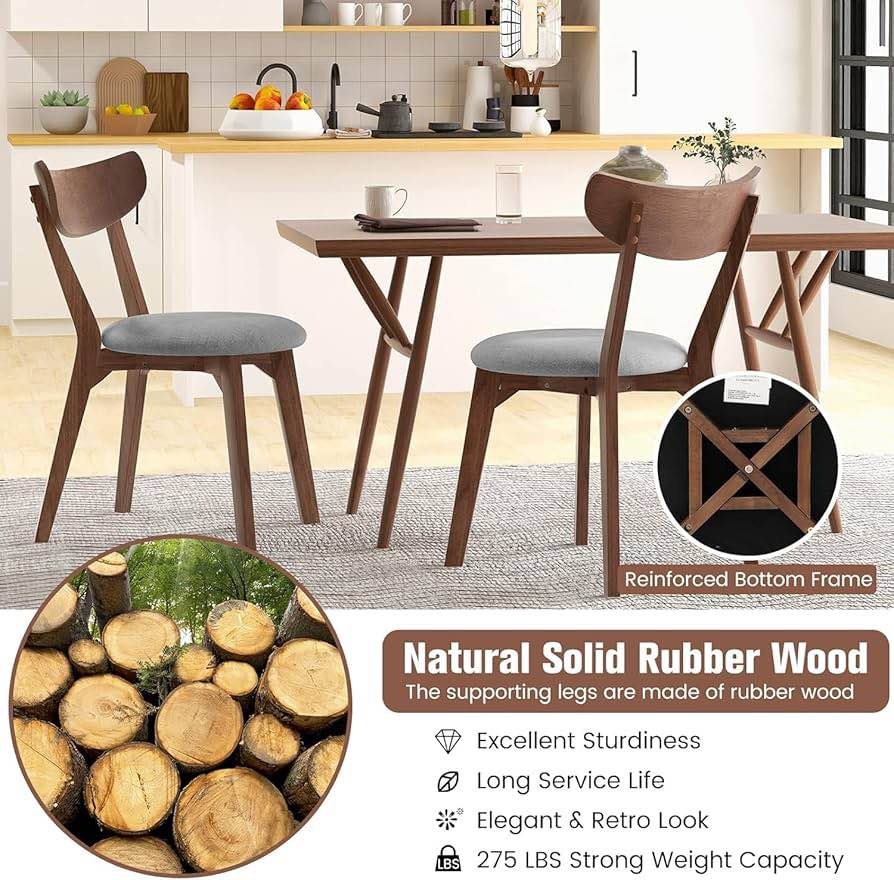 Solid Wood Dining Chair with Cushioned Seat - photo 5