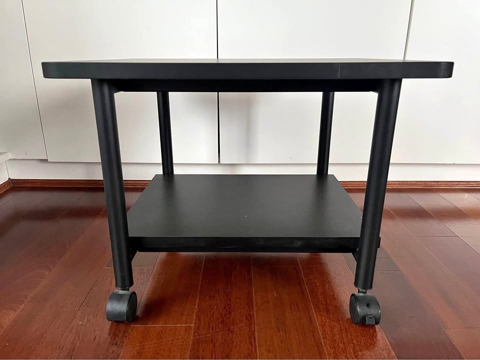 Printer stand on wheels — black — $50 (Vancouver)