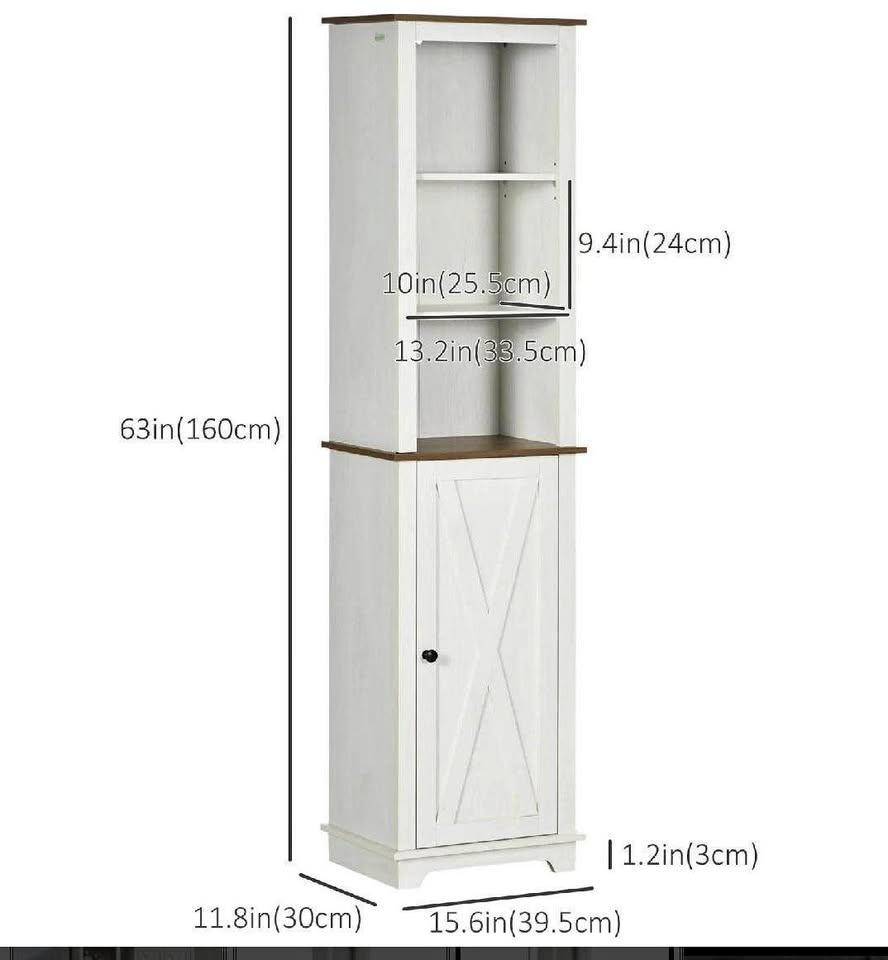 new open box tall slim bathroom storage