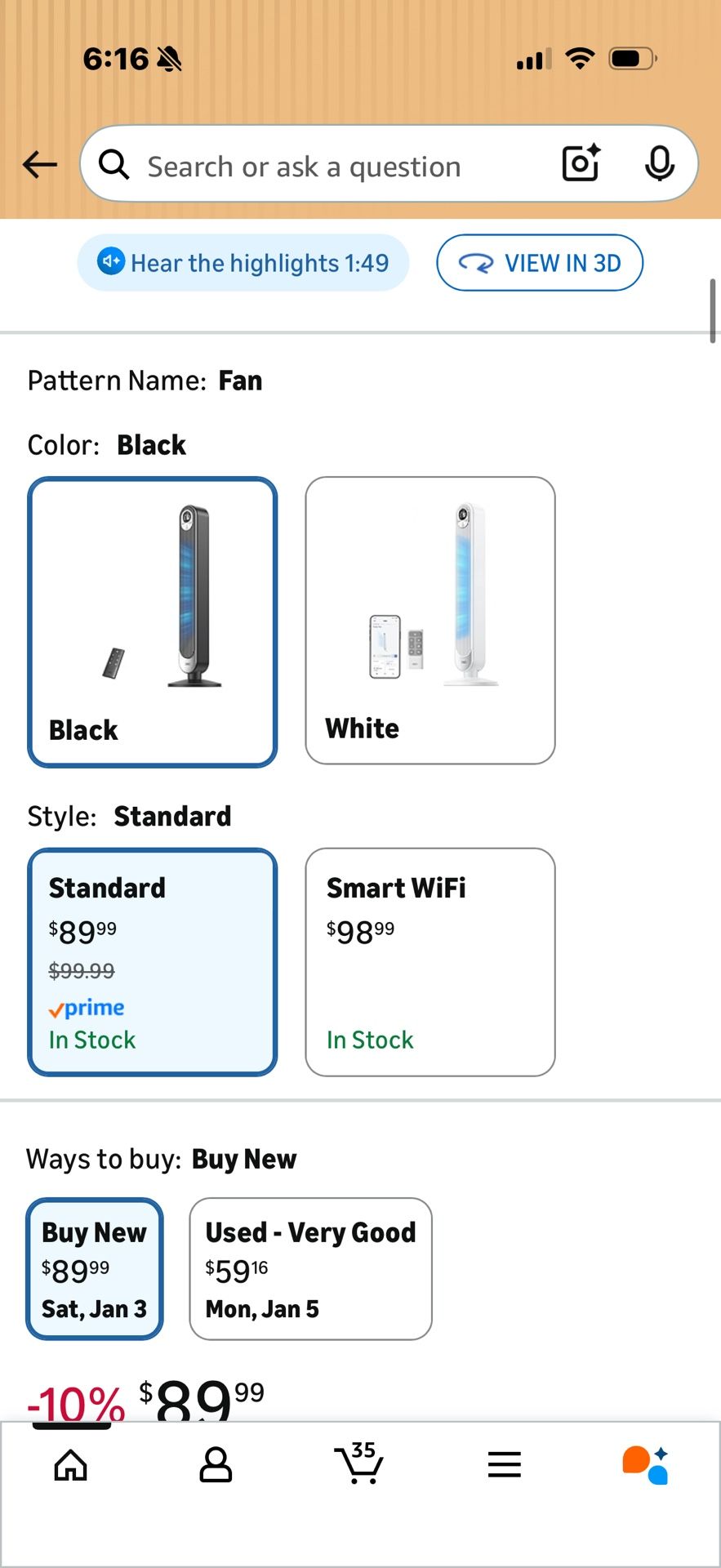 Dreo Tower Fan with Remote (Retails for $90) - photo 2