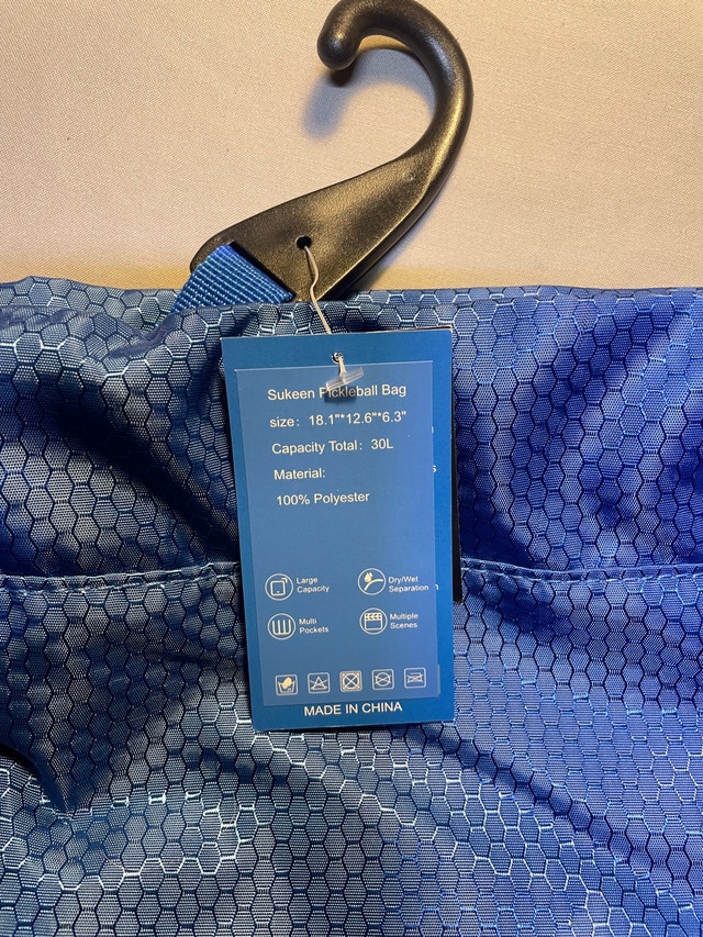 Brand New Blue Foldable Backpack Tote Gym Travel pickelball - photo 2