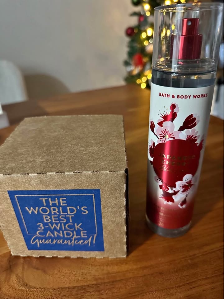 Bath & Body Works 3 wick candle and Fragrance mist. NEW.
