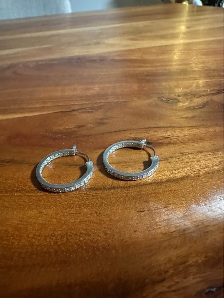 Authentic Swarovski hoop earrings - photo 2