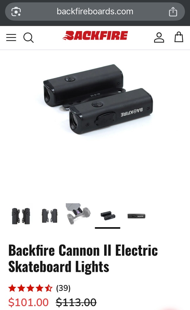 Backfire Cannon II Electric Skateboard Lights