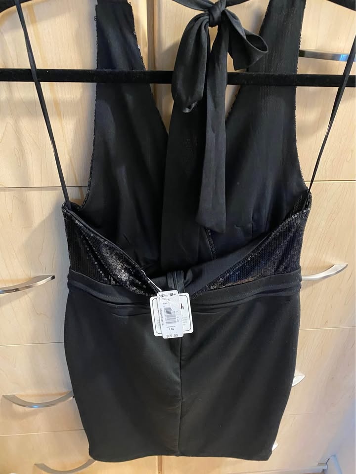 BNWT black sequin halter dress, perfect for holiday parties! - photo 2