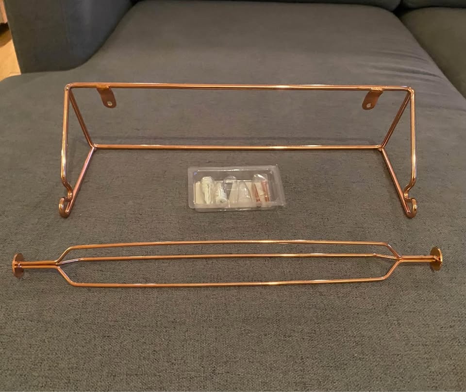 Unique Rose gold coloured paper towel holder