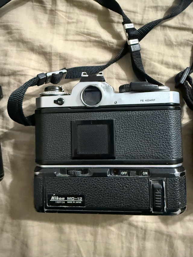 Nikon FE 35mm Film Camera Body + MD-12 Motor Drive