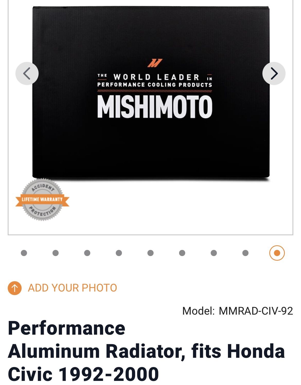 Honda Civic Mishimoto Radiator Mi - photo 5