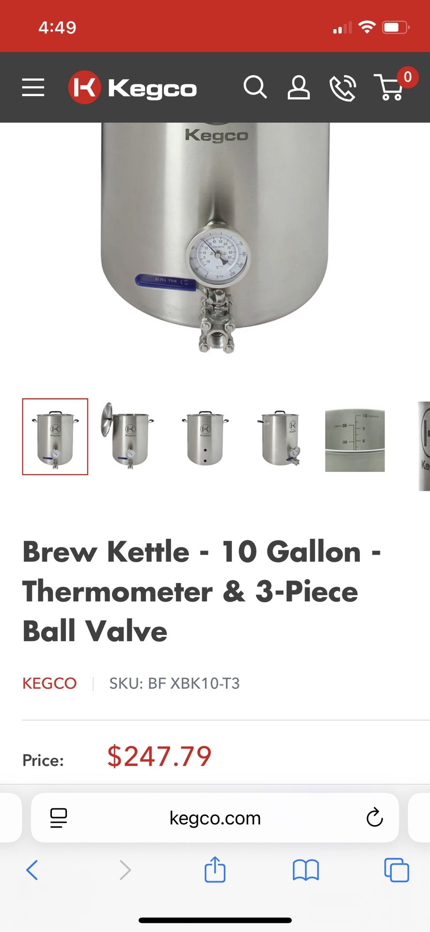Kegco Brewing Pot Stainless Steel 304, 10gal - photo 2