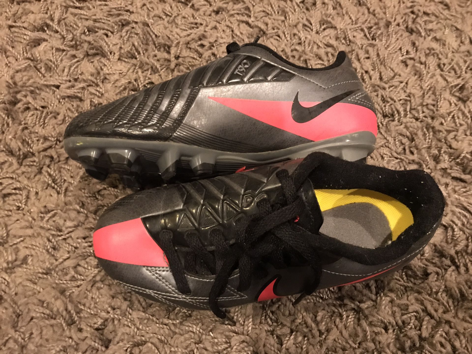 Nike soccer cleats pink/grey size 12 toddler
