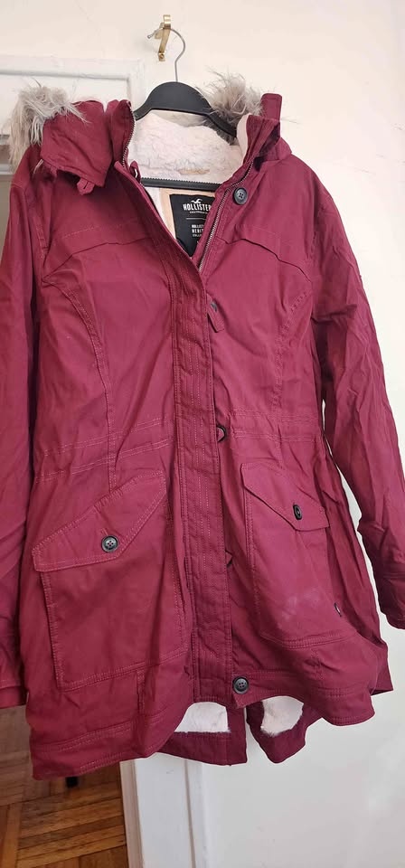 Hollister women's sherpa fur hooded jacket