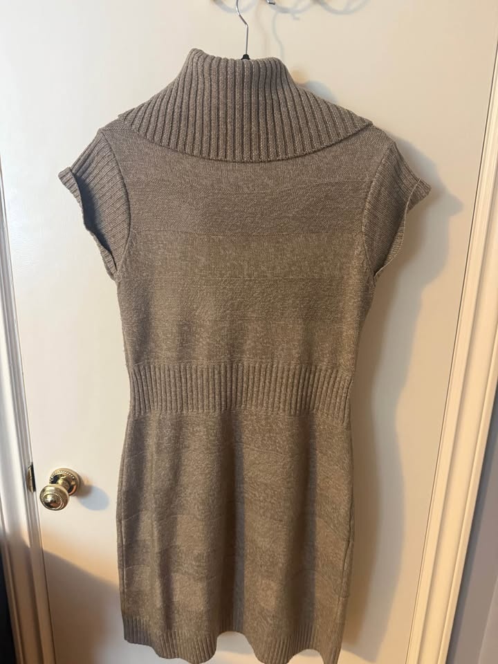 Ladies Cowl Neck Sweater Dress -Size L - Beige - photo 2
