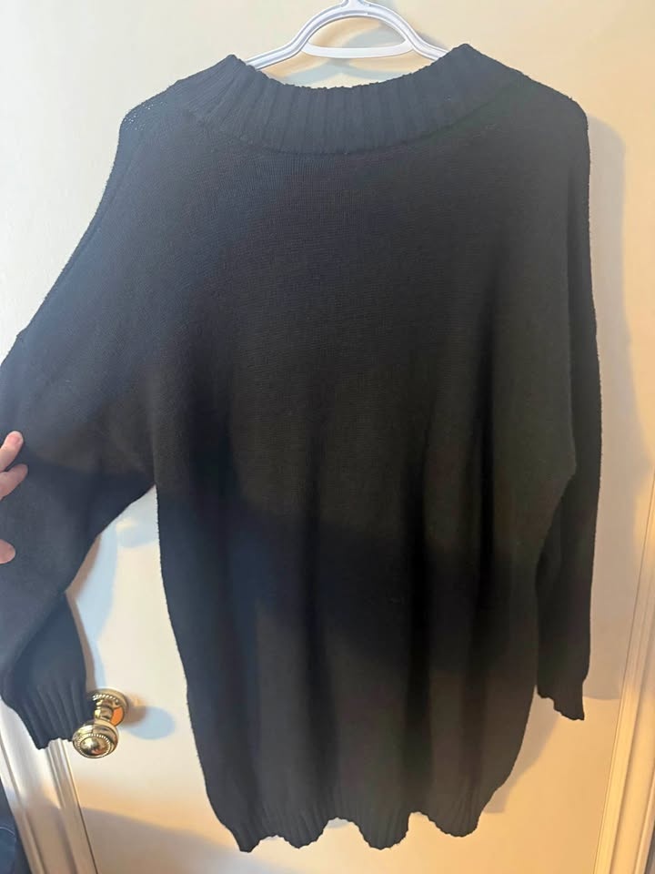 Ladies Sweater Dress - Size XL - Black