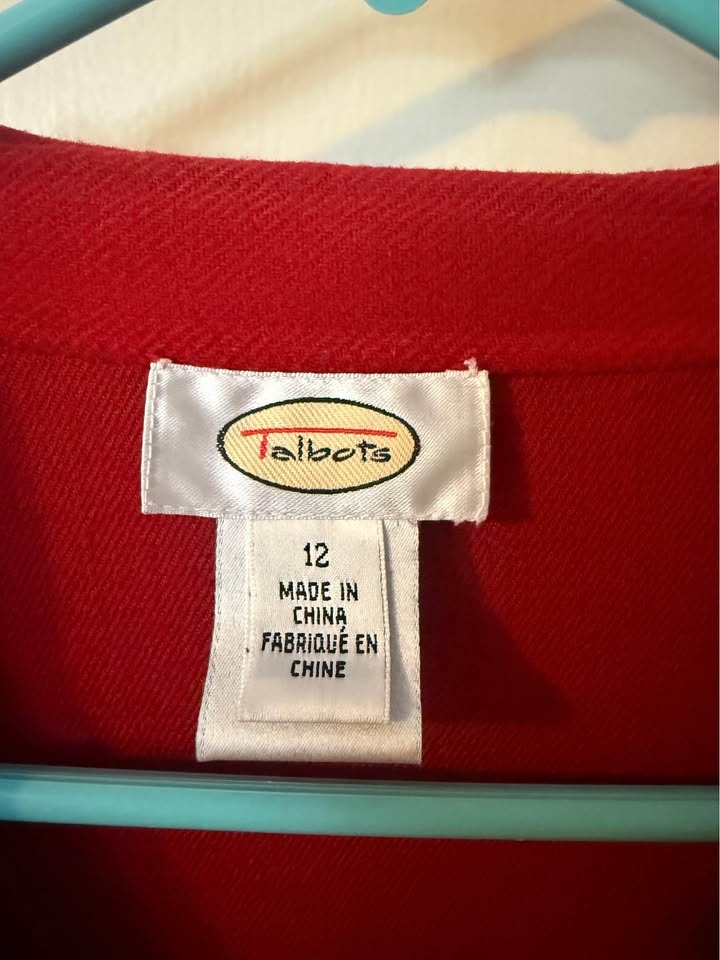 Vintage Ladies Talbots Light Jacket/Blazer - Size 12 - Red - photo 3