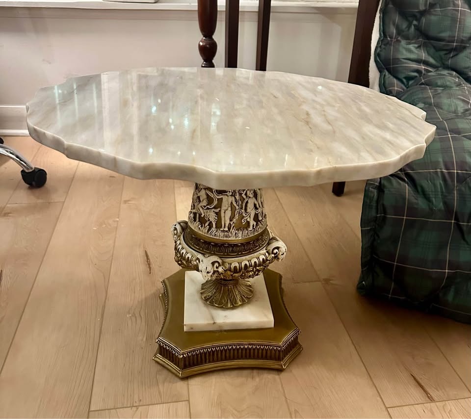 Italian Vintage Marble Baroque Side Table - photo 2