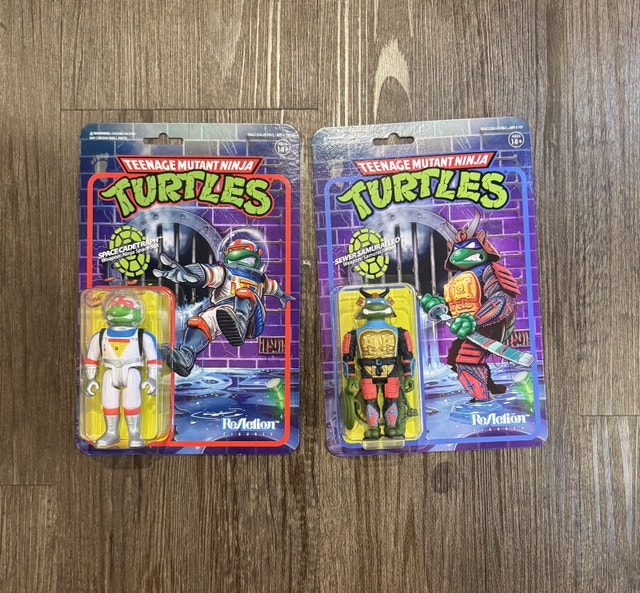 TMNT Super7 ReAction Space Cadet Raph & Sewer Samurai Leo