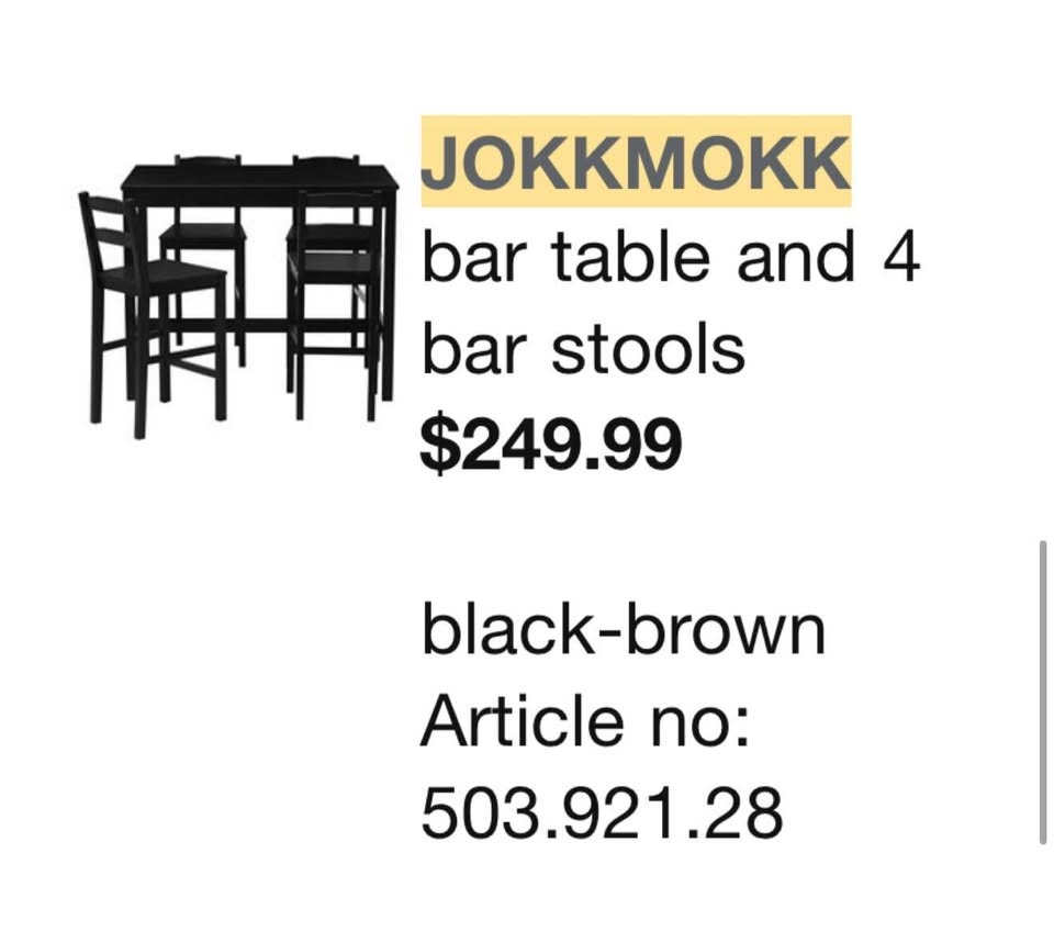 JokkMokk Ikea Bar table and Chairs - photo 2