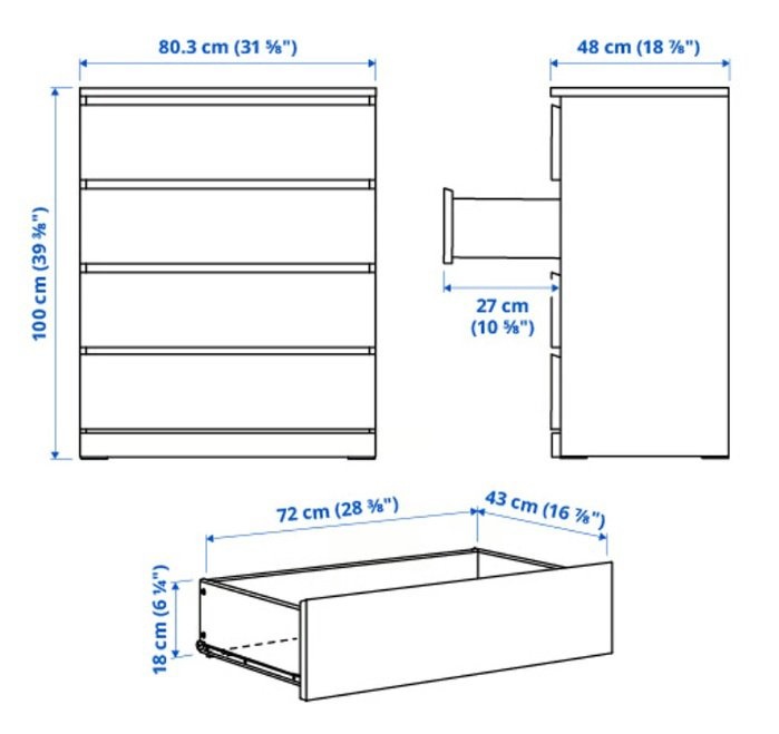 MALM 4 drawer chest - photo 5