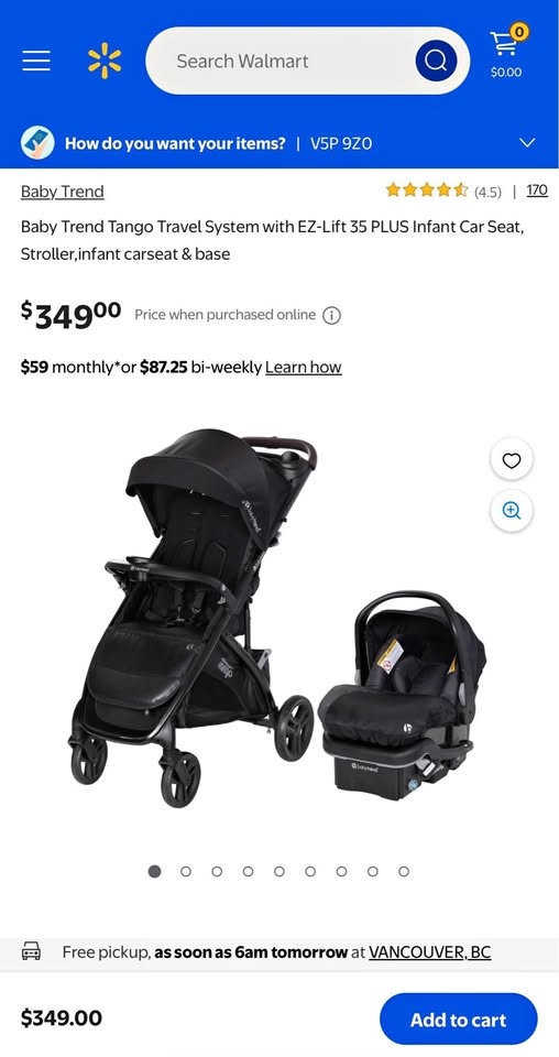 BNIB Baby Trend Tango Travel System Stroller, Infant Car Seat +