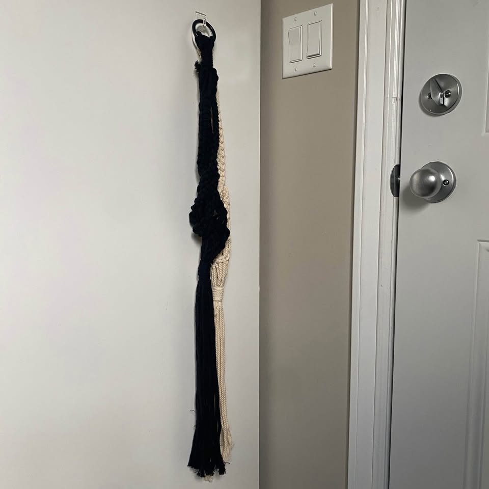 Handmade Macrame Plant Hangers (Black/White) - photo 3