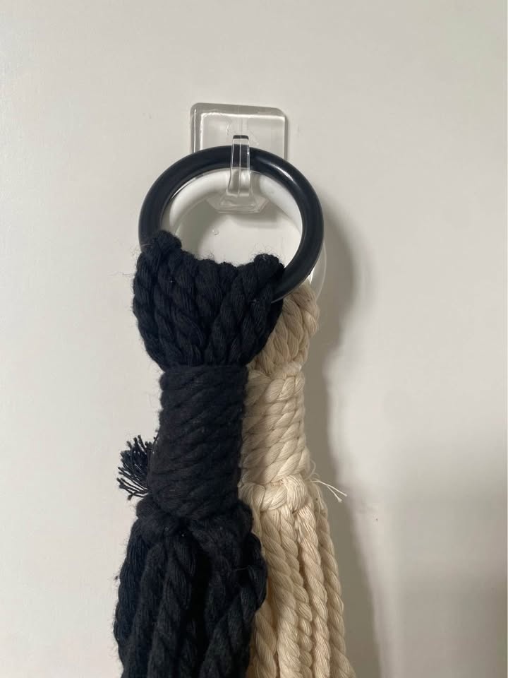 Handmade Macrame Plant Hangers (Black/White) - photo 4