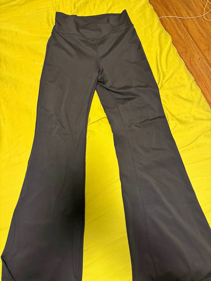 Black flared leggings