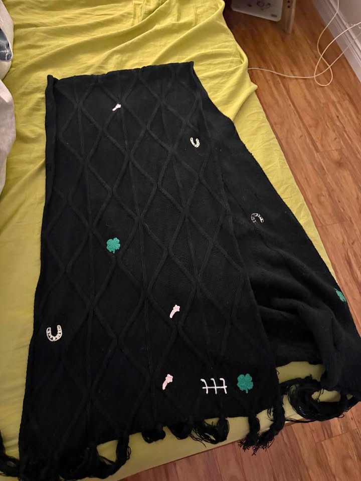 Urban Outfitters Black Design Scarf