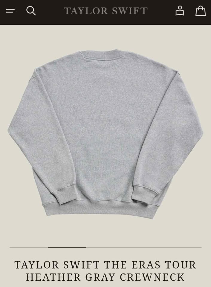 Taylor Swift The Eras Tour Heather Grey Crewneck L - photo 2
