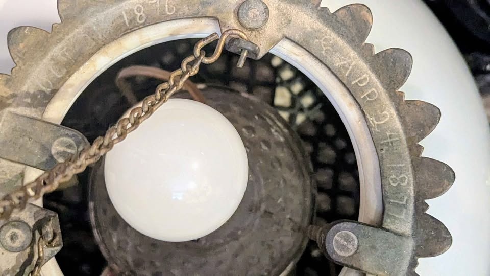 1800's Antique Hanging Oil Lamp Converted to Electric - photo 4