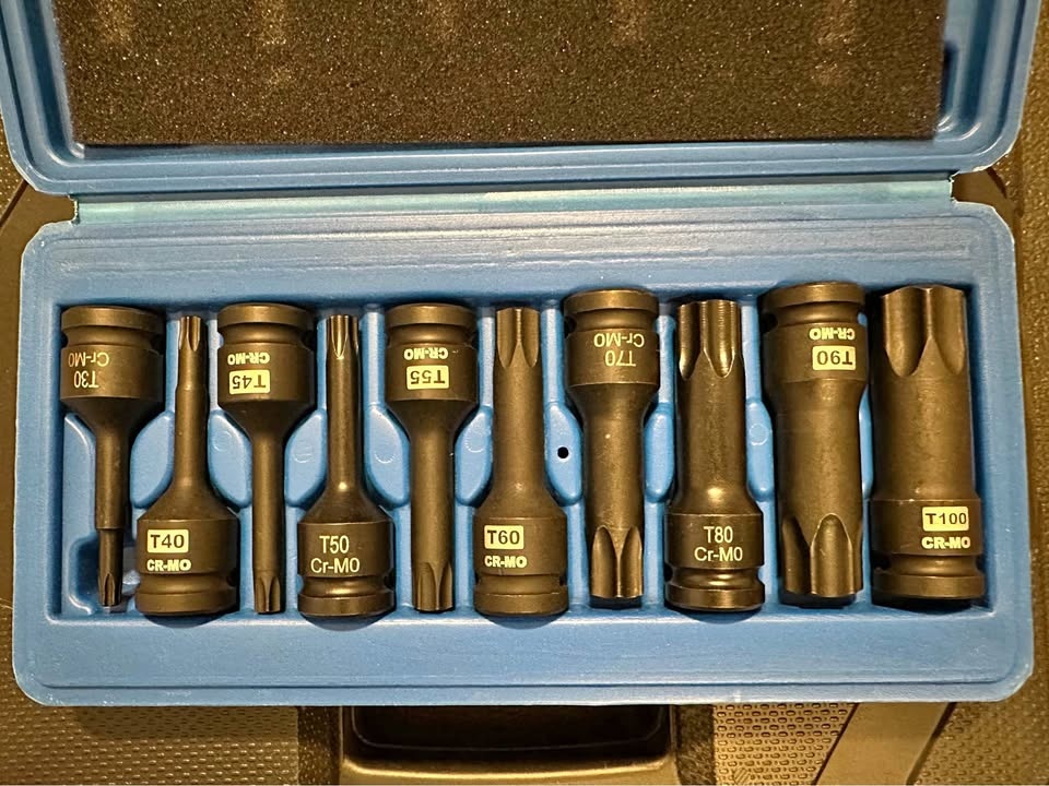 1/2” Drive Impact Torx Bit Socket Set (T30–T100)