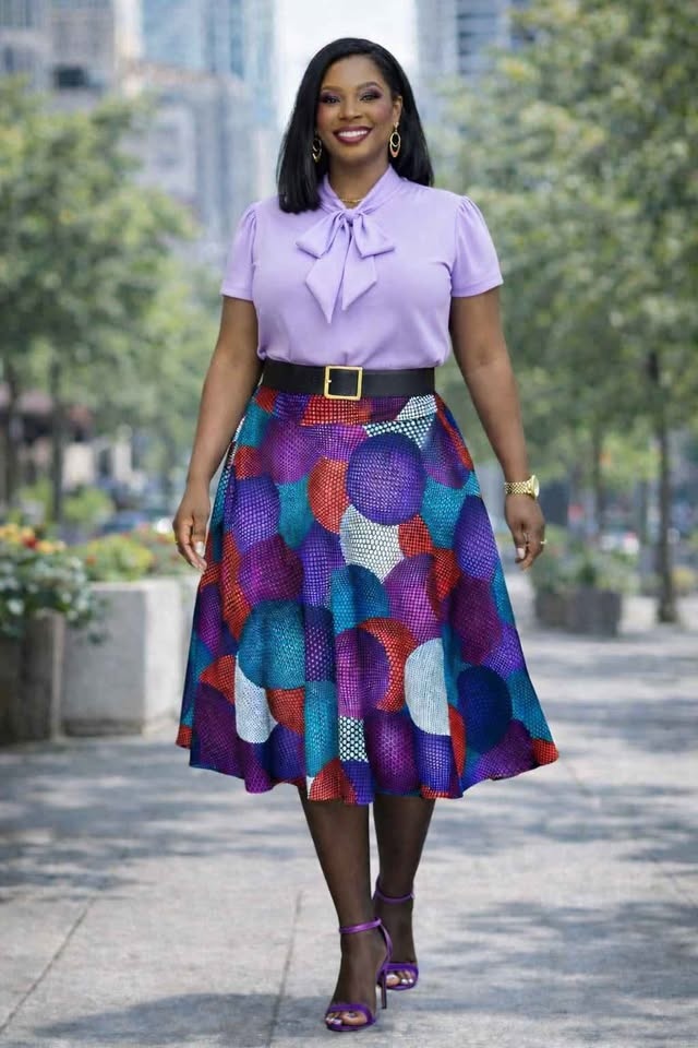 Ankara cotton midi skirt - photo 2