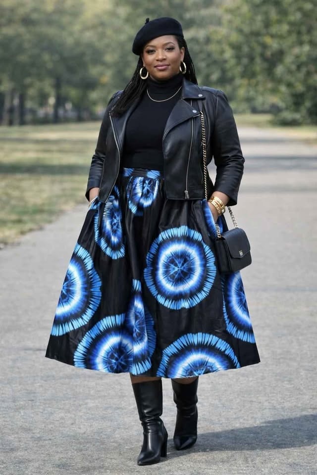 Ankara cotton midi skirt - photo 2