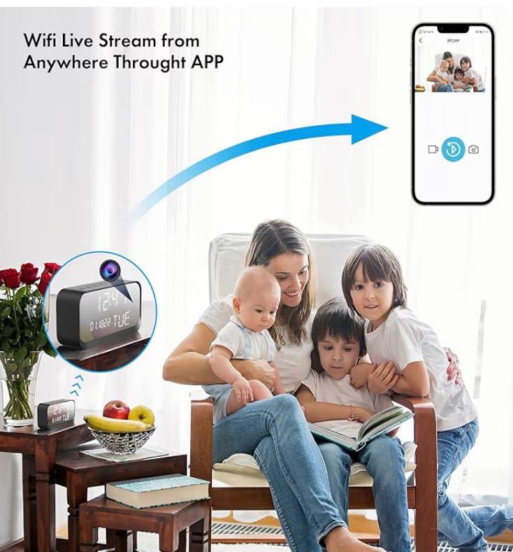 Clock Camera - WiFi Nanny Cam with 1080P HD Video - photo 4