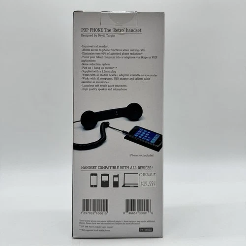 Native Union Pop Phone Black Retro Handset iPhone Compatible - photo 3